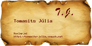Tomasits Júlia névjegykártya